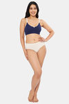 Amante Double Layered Non Wired Full Coverage T-Shirt Bra - Medievalblue Whitesmoke — thumbnail 5